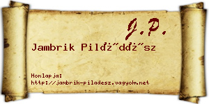 Jambrik Piládész névjegykártya